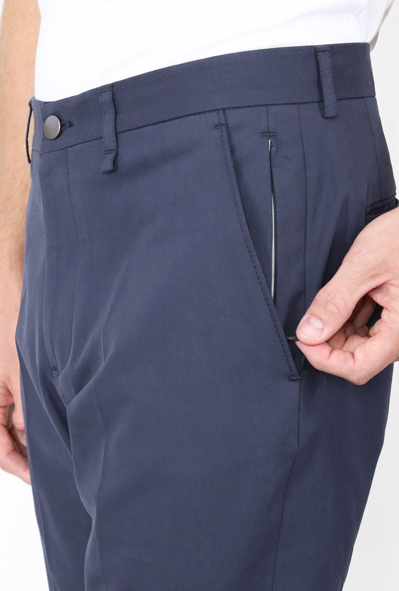 PANTALÓN AZUL MARINO 100% ALGODÓN - H&F - PANTALON - PANTALÓN AZUL MARINO 100% ALGODÓN - HFPTSS221938 - 38 - 