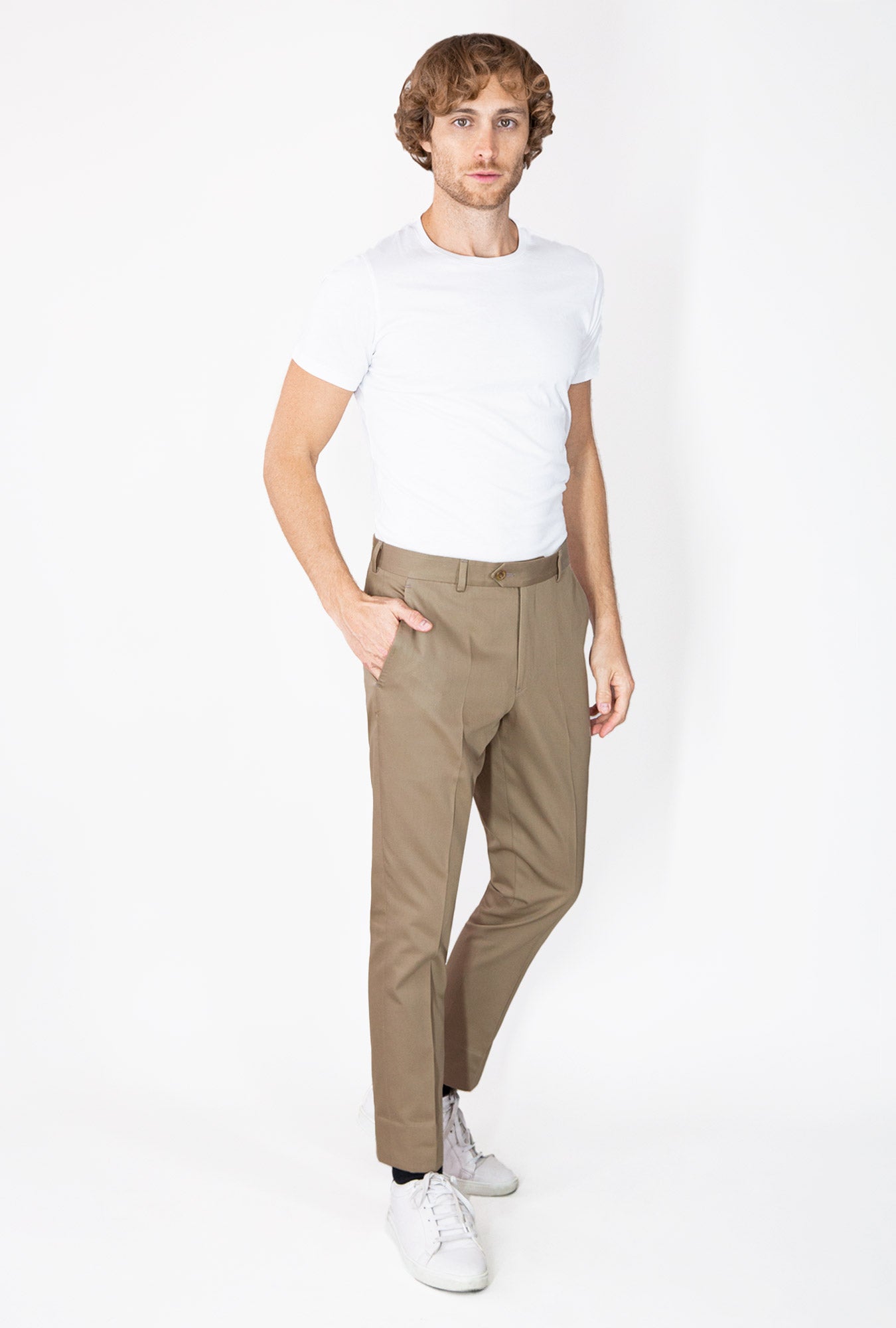 PANTALÓN CAFÉ 100% ALGODÓN - H&F - PANTALON - PANTALÓN CAFÉ 100% ALGODÓN - HFPTSS222038 - 38 - 