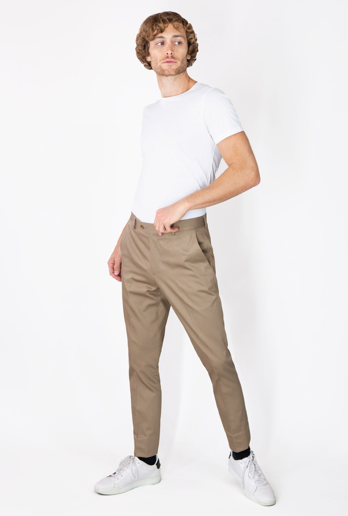 PANTALÓN CAFÉ 100% ALGODÓN - H&F - PANTALON - PANTALÓN CAFÉ 100% ALGODÓN - HFPTSS222038 - 38 - 