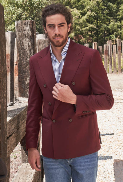 SACO CRUZADO VINO - H&F - SACO - SACO CRUZADO VINO - HFSTSS220246 - 46 - 