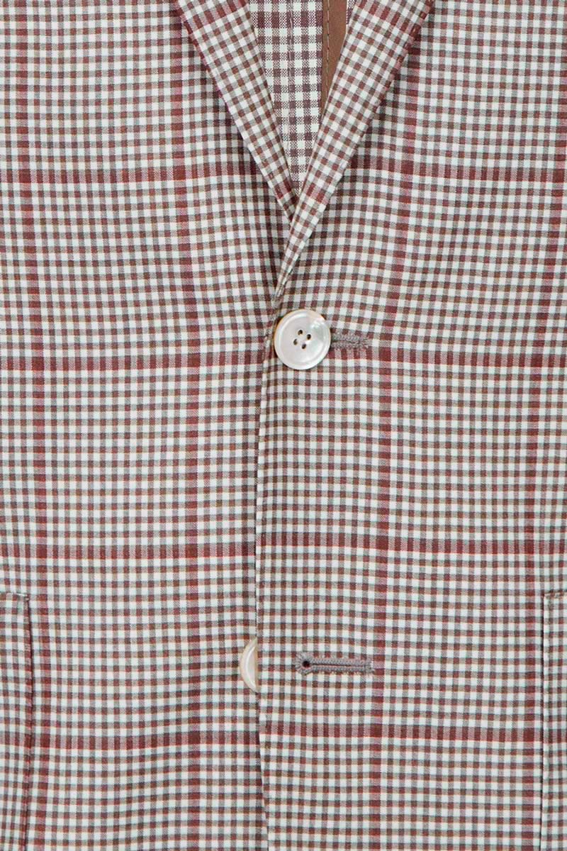 SACO MASCOTA BEIGE CUADRO VINO - H&F - SACO - SACO MASCOTA BEIGE CUADRO VINO - HFSTAW210846 - 46 - 