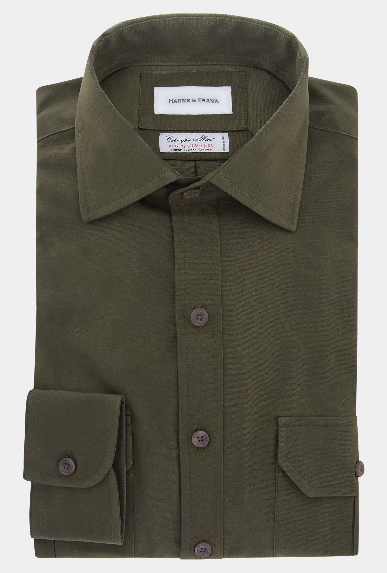 SAFARI SHIRT VERDE OLIVO - H&F - COLECCION - SAFARI SHIRT VERDE OLIVO - HFCTAW2323145 - 14.5 - 