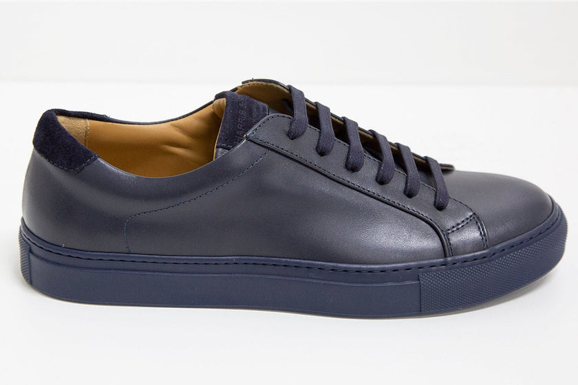 TENNIS DE PIEL AZUL MARINO - H&F - ZAPATOS - TENNIS DE PIEL AZUL MARINO - HFZPSS2201400 - 40 - 