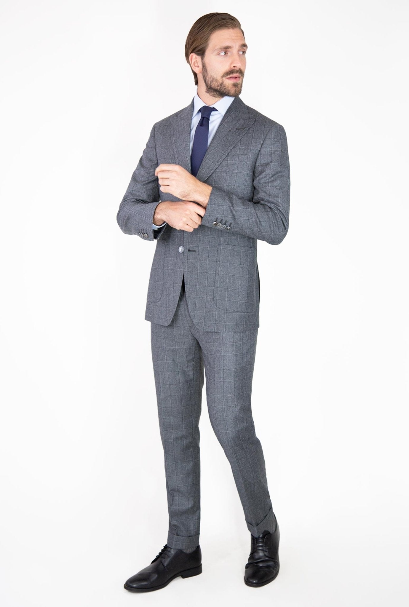 TRAJE GRIS PRÍNCIPE DE GALES - H&F - TRAJE - TRAJE GRIS PRÍNCIPE DE GALES - HFTTAW222146 - 46 - 