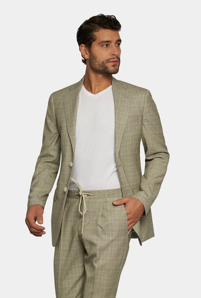 TRAJE SPORT VERDE CLARO PRÍNCIPE DE GALES - H&F - TRAJE - TRAJE SPORT VERDE CLARO PRÍNCIPE DE GALES - HFTTSS200946 - 46 - 